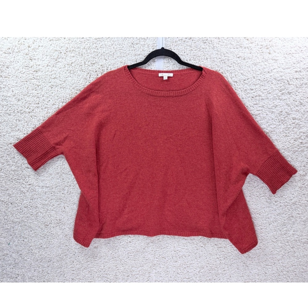 Minnie Rose Cashmere Sweater Womens XS/S Rust Orange Batwing Knit